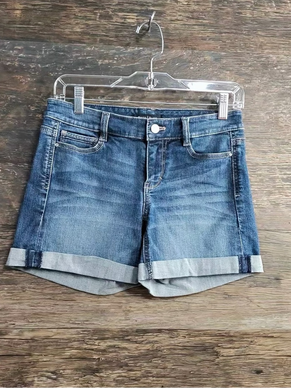White House Black Market Blue Denim Cuffed Shorts